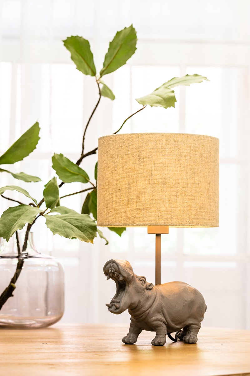Šedá základna ke stolní lampě s hrošíkem Hippo - 27*11*28 cm / E27 Light & Living Šedá základna ke stolní lampě s hrošíkem Hippo - 27*11*28 cm / E27 Light & Living
