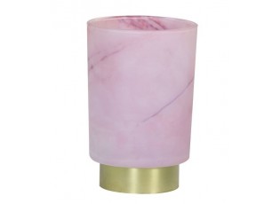 Růžová skleněná stolní lampa Marble Led - Ø10*27cm 