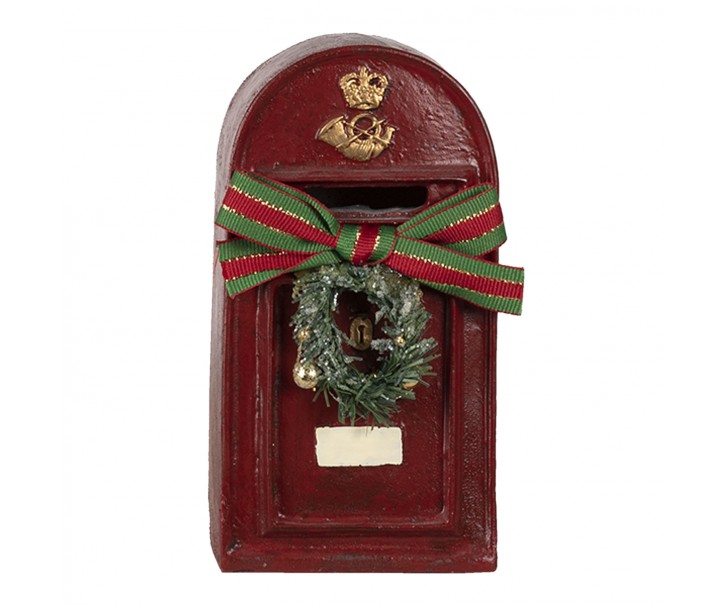 Dekorace poštovní schránka s věncem - 8*6*15 cm Clayre & Eef