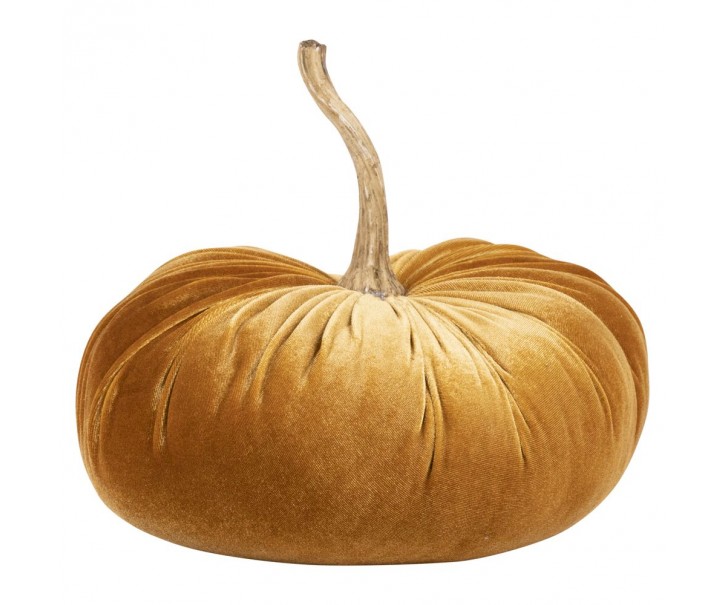Oranžová sametová dekorativní dýně Pumpkin - 28*30*29cm Mars & More 
