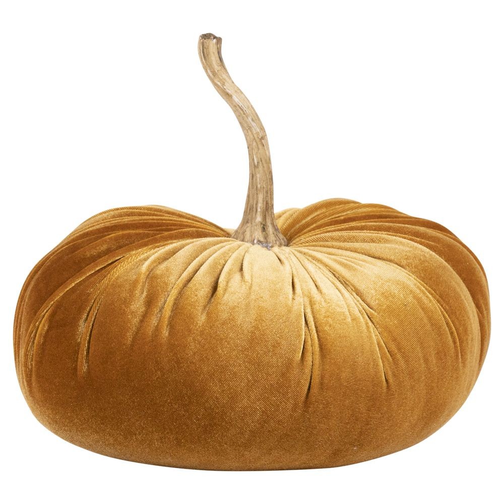 Oranžová sametová dekorativní dýně Pumpkin - 28*30*29cm