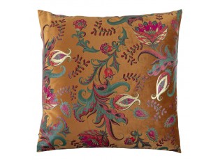 Oranžový čtvercový polštář s květy Paisley - 45*45*15cm