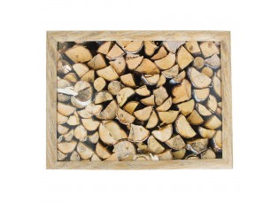Podnos na nohy s motivem dřeva Fireplace wood - 43*33*7cm