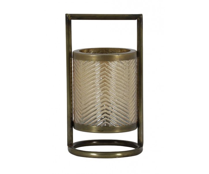 Bronzovo-zlatý skleněný svícen Thilo - Ø 12*24 cm Light & Living
