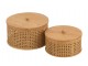 Set 2ks kulatých ratanových boxů s bambusovým výpletem Boom - Ø 31*19cm J-Line by Jolipa