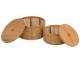 Set 2ks kulatých ratanových boxů s bambusovým výpletem Boom - Ø 31*19cm J-Line by Jolipa