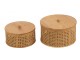Set 2ks kulatých ratanových boxů s bambusovým výpletem Boom - Ø 31*19cm J-Line by Jolipa