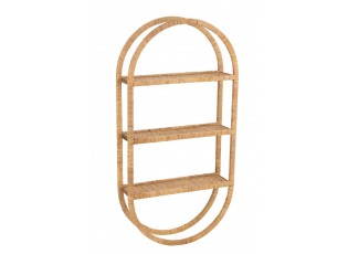 Nástěnná oválná ratanová polička Rattan Boom - 56*20*110cm