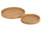 Set 2ks kulatých ratanových podnosů s bambusovým výpletem Boom - Ø 40*4cm J-Line by Jolipa