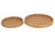 Set 2ks kulatých ratanových podnosů s bambusovým výpletem Boom - Ø 40*4cm J-Line by Jolipa