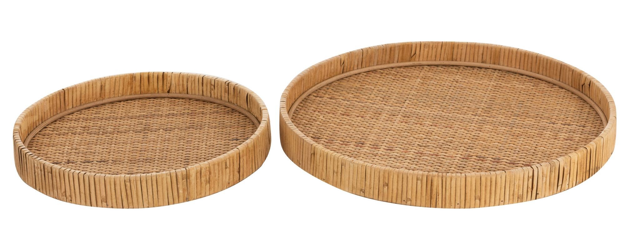 Set 2ks kulatý ratanový podnos Rattan Boom - Ø 40*4 / Ø 30*4cm J-Line by Jolipa Set 2ks kulatý ratanový podnos Rattan Boom - Ø 40*4 / Ø 30*4cm J-Line by Jolipa