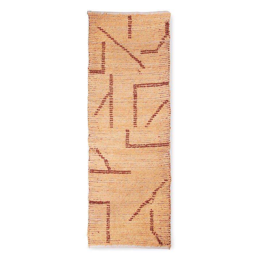 Broskvový ručně tkaný bavlněný koberec / běhoun Woven - 70*200cm HKLIVING Broskvový ručně tkaný bavlněný koberec / běhoun Woven - 70*200cm HKLIVING
