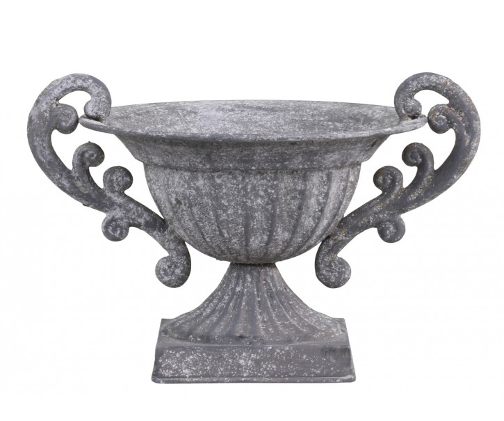 Dekorační plechová miska na noze Walter - 21*16*12cm Chic Antique