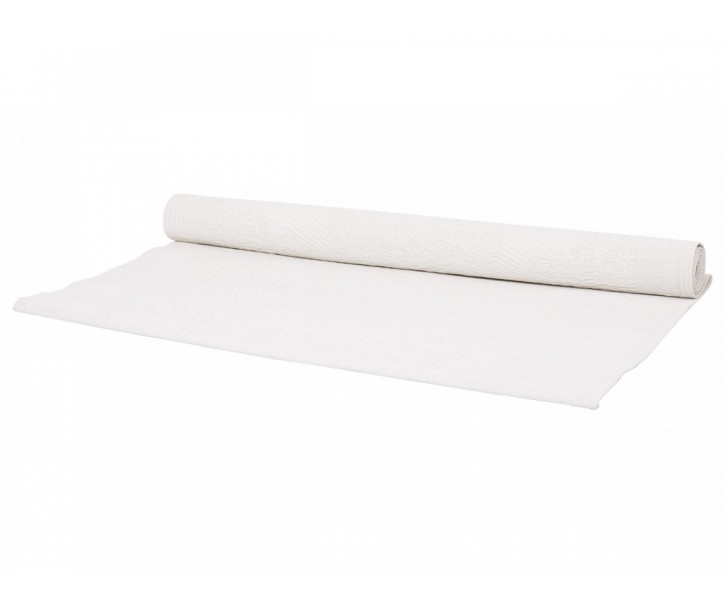 Bílý vintage běhoun na stůl Jacquard - 90*180 cm Chic Antique