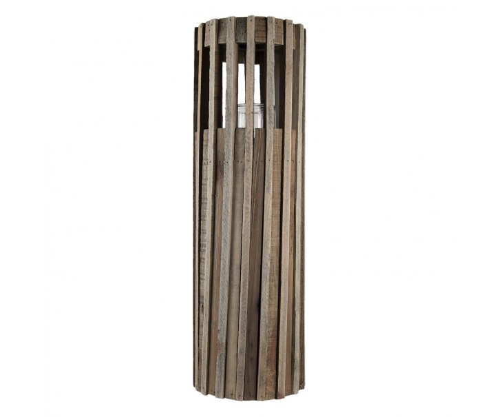 Dřevěná retro lucerna Pira - Ø 17*54 cm Clayre & Eef