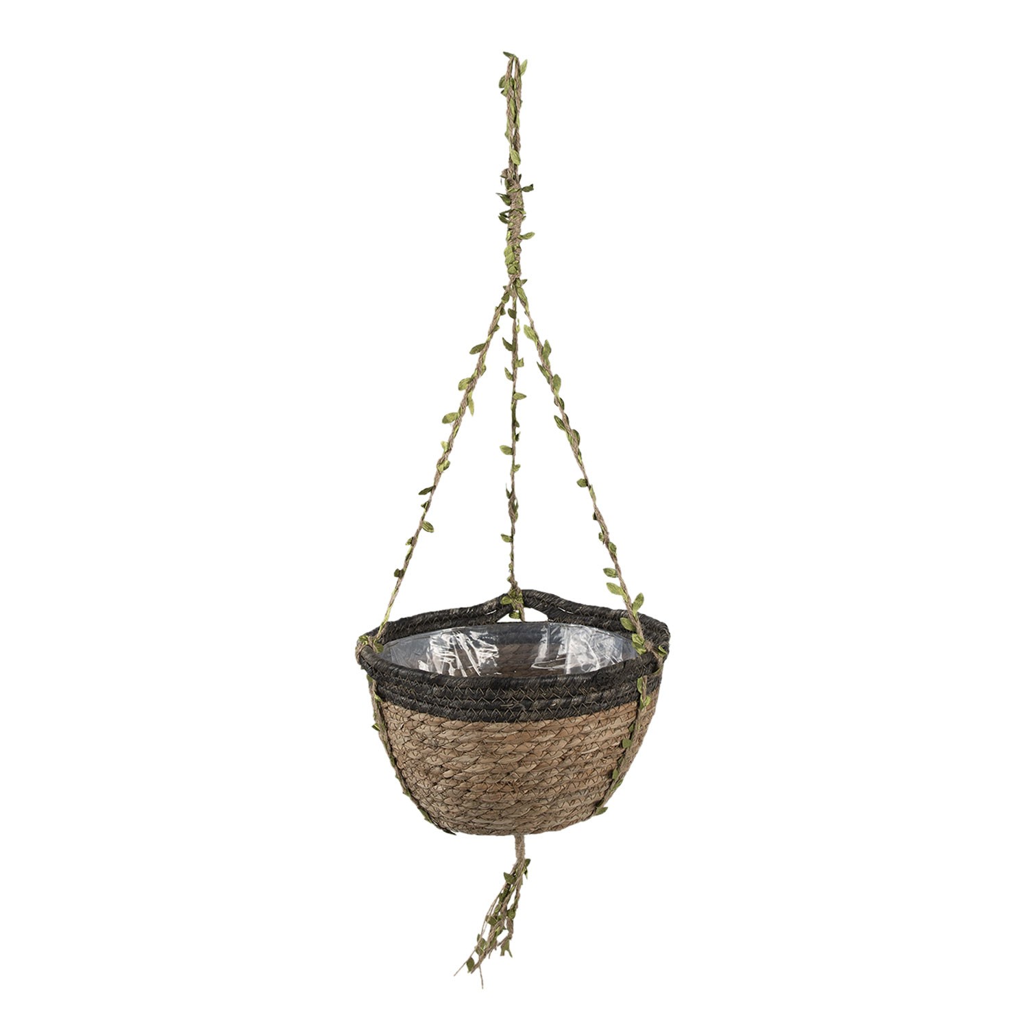 Závěsný květináč z mořské trávy - Ø 24*18/75 cm Clayre & Eef Závěsný květináč z mořské trávy - Ø 24*18/75 cm Clayre & Eef