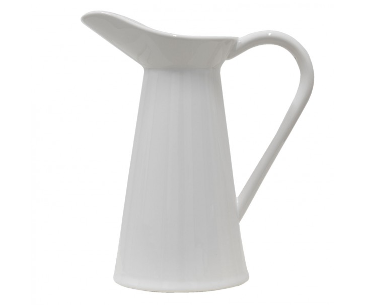 Bílý keramický retro džbán - 23*13*25 cm Clayre & Eef