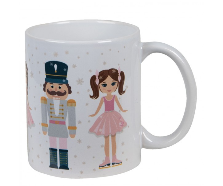 Keramický hrneček s Louskáčkem a panenkou - Ø 9*10 cm / 300 ml Clayre & Eef