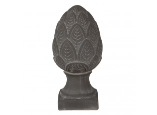 Šedá dekorace šiška na podstavci Pine M - Ø13*26 cm