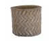 Taupe cementový květináč - design tkaného květináče M - Ø 16,5*15 cm J-Line by Jolipa