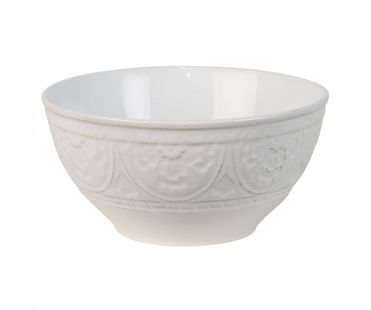 Béžová miska s ornamentem Olen - Ø 16*7 cm Clayre & Eef