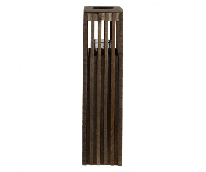 Dřevěná retro lucerna Pira - 14*14*54 cm Clayre & Eef