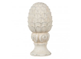Béžová dekorace šiška na podstavci Pine - Ø 10*18 cm