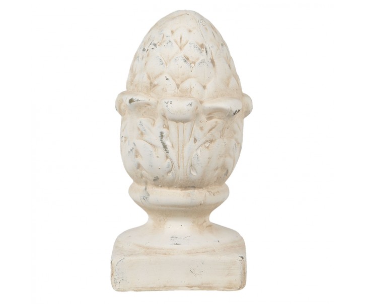 Béžová dekorace šiška na podstavci Pine - 11*11*21 cm Clayre & Eef