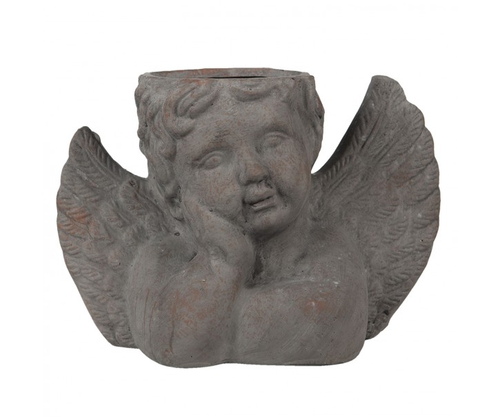 Cementový květináč Anděl - 30*13*20 cm Clayre & Eef