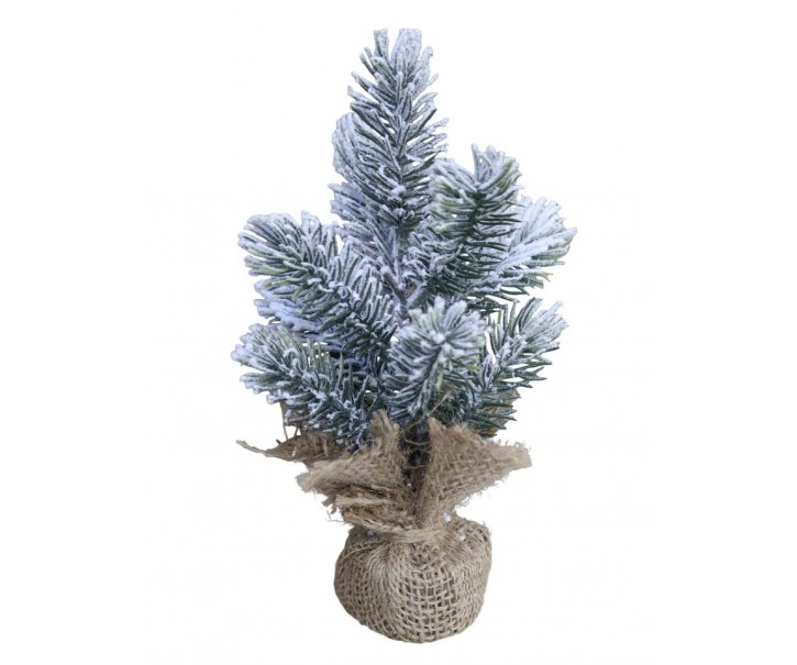 Zasněžený vánoční stromek v jutě Fleur Fir Snow - 20cm Chic Antique