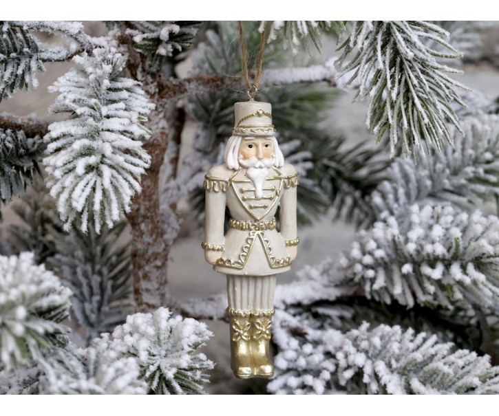 Latté dekorace Louskáček se zlatými detaily - 3*3*10 cm