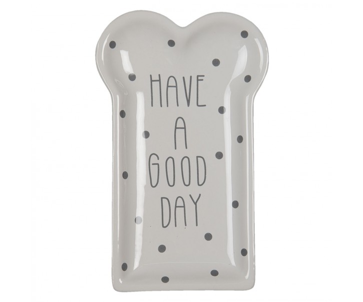 Keramický talíř Good day - 10*17*2 cm Clayre & Eef
