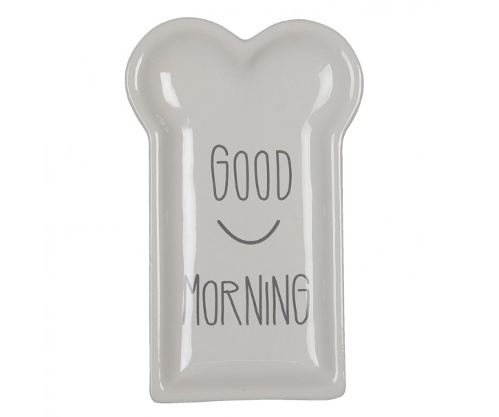 Keramický talířek Good Morning - 10*17*2 cm Clayre & Eef