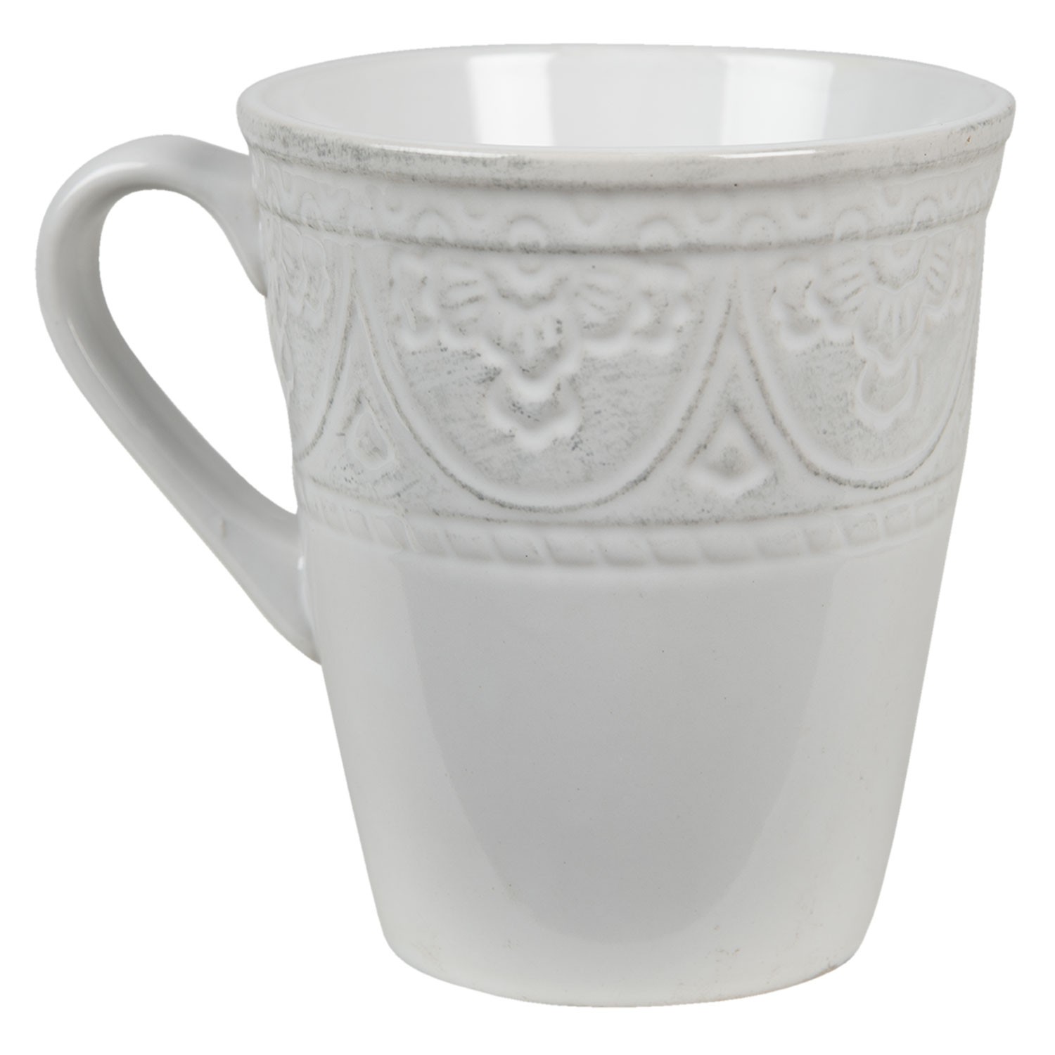 Béžový hrnek s ornamentem Olen - 13*10*12 cm / 450 ml Clayre & Eef Béžový hrnek s ornamentem Olen - 13*10*12 cm / 450 ml Clayre & Eef