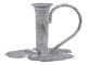 Zinkový antik svícen na úzkou svíčku Leaves - 13*12*9cm Chic Antique
