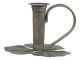 Bronzový antik svícen na úzkou svíčku Leaves - 13*12*9cm Chic Antique