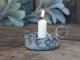 Zinkový antik svícen na úzkou svíčku Hearts - Ø 11*5cm Chic Antique