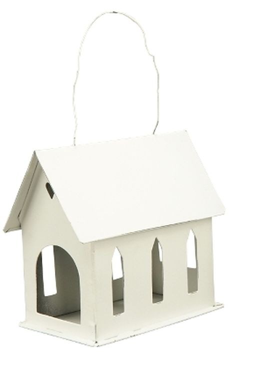 Krémový antik kovový domek na svíčku ClairBlanc - 12*7*11cm Exner Krémový antik kovový domek na svíčku ClairBlanc - 12*7*11cm Exner