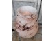 Veliký růžovo-šedý skleněný mramorový svícen Valey – Ø 15*16 cm Light & Living