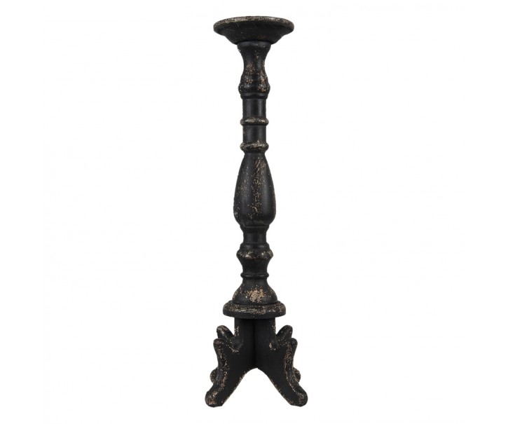 Černý antik dřevěný svícen Vien - Ø 21*60 cm Clayre & Eef