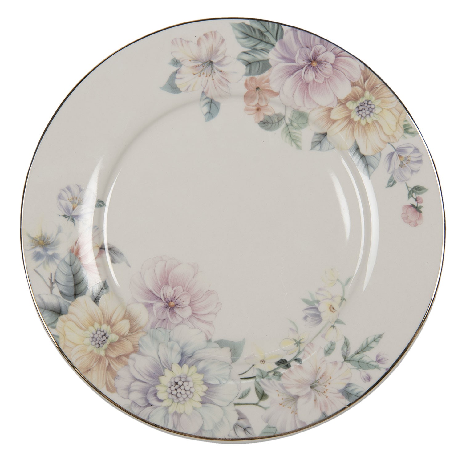 Porcelánový jídelní talířek s květinami Flowers - Ø 26*2 cm