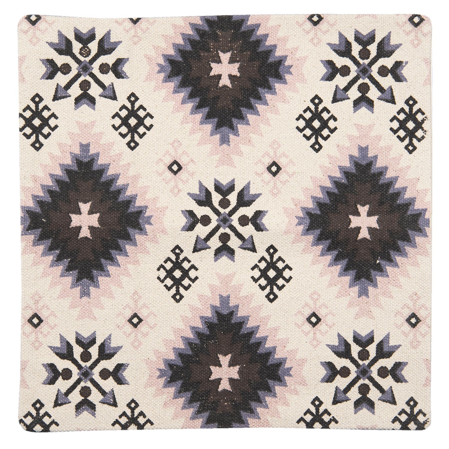 Béžový režný bavlněný povlak na polštář s barevnými ornamenty - 50*50 cm Clayre & Eef Béžový režný bavlněný povlak na polštář s barevnými ornamenty - 50*50 cm Clayre & Eef