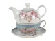 Porcelánový Tea for one Peony Rosé - 16*10*14 cm / 400 ml / 250 ml Clayre & Eef