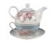 Porcelánový Tea for one Peony Rosé - 16*10*14 cm / 400 ml / 250 ml Clayre & Eef