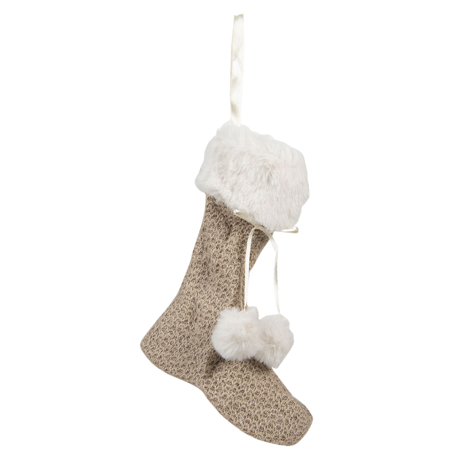 Závěsná dekorace vánoční punčocha - 15*2*20 cm Clayre & Eef Závěsná dekorace vánoční punčocha - 15*2*20 cm Clayre & Eef