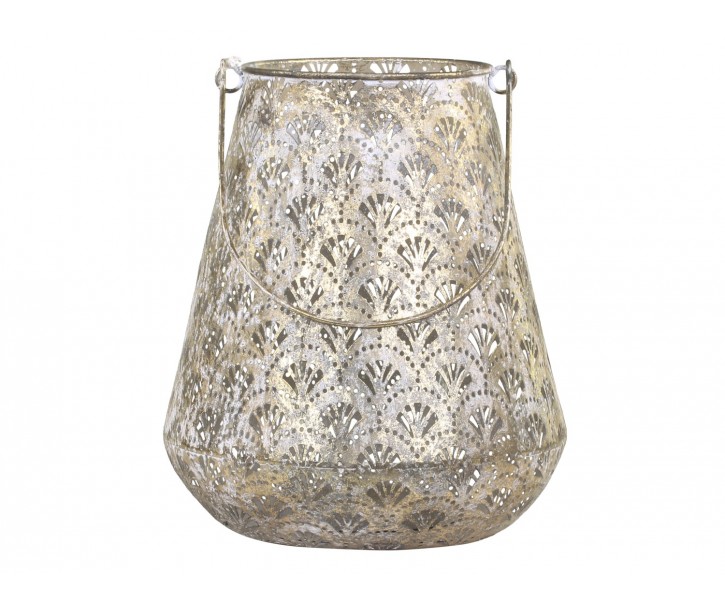 Champagne antik kovová lucerna Vireon - Ø23 *28 cm Chic Antique