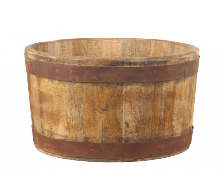 Dřevěné retro vědro / obal na květináč - Ø 30*17cm Chic Antique