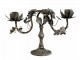 Kovový dvouramenný vintage svícen Leaves - 26*17*8 cm Chic Antique