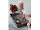 Set 3ks mosazný antik kovový podnos s patinou Flowre - 40*18*5cm Chic Antique
