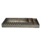Set 3ks mosazný antik kovový podnos s patinou Flowre - 40*18*5cm Chic Antique
